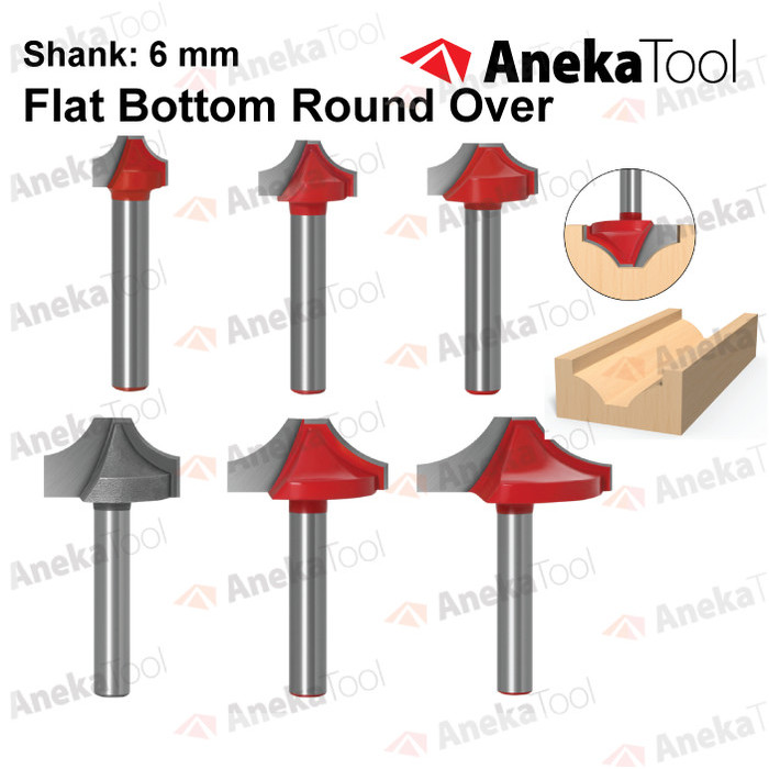 Mata Router Flat Bottom Round Over CNC Router Bit Shank 6 MM Grooving