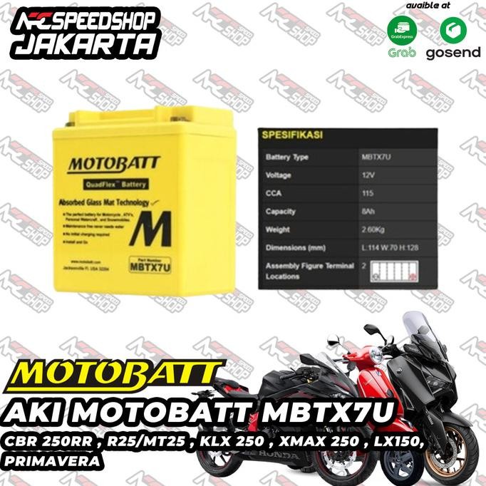 aki motor motobatt mbtx7u xmax 250 