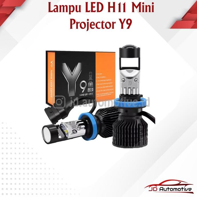 TERLARIS - LED utama/foglamp Mobil Y9 Original Mini Projector H11