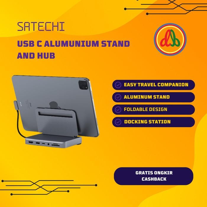Satechi Aluminum Stand & Hub 6-In-1 Usb-C Hub Foldable Stand