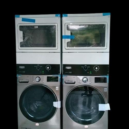 Newww Stack Washer Lg 20 Kg & Drayer Maytag Pintu Besi, Stack Washer Drayer