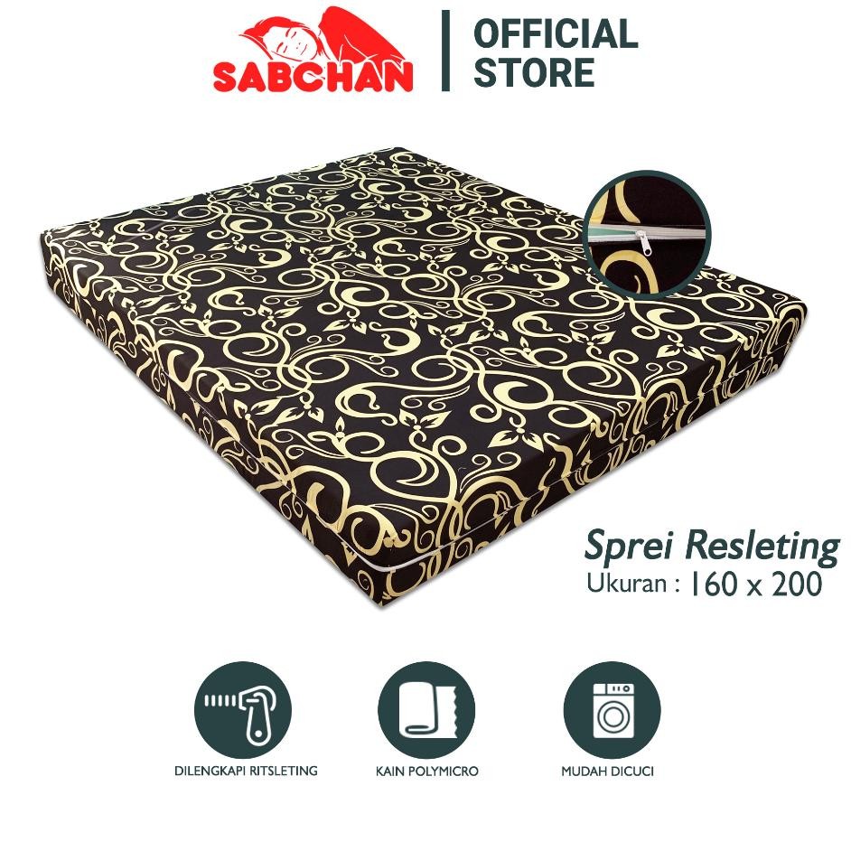 Sabchan - Sarung Kasur Resleting Sprei Matras Busa 160X200 Cm