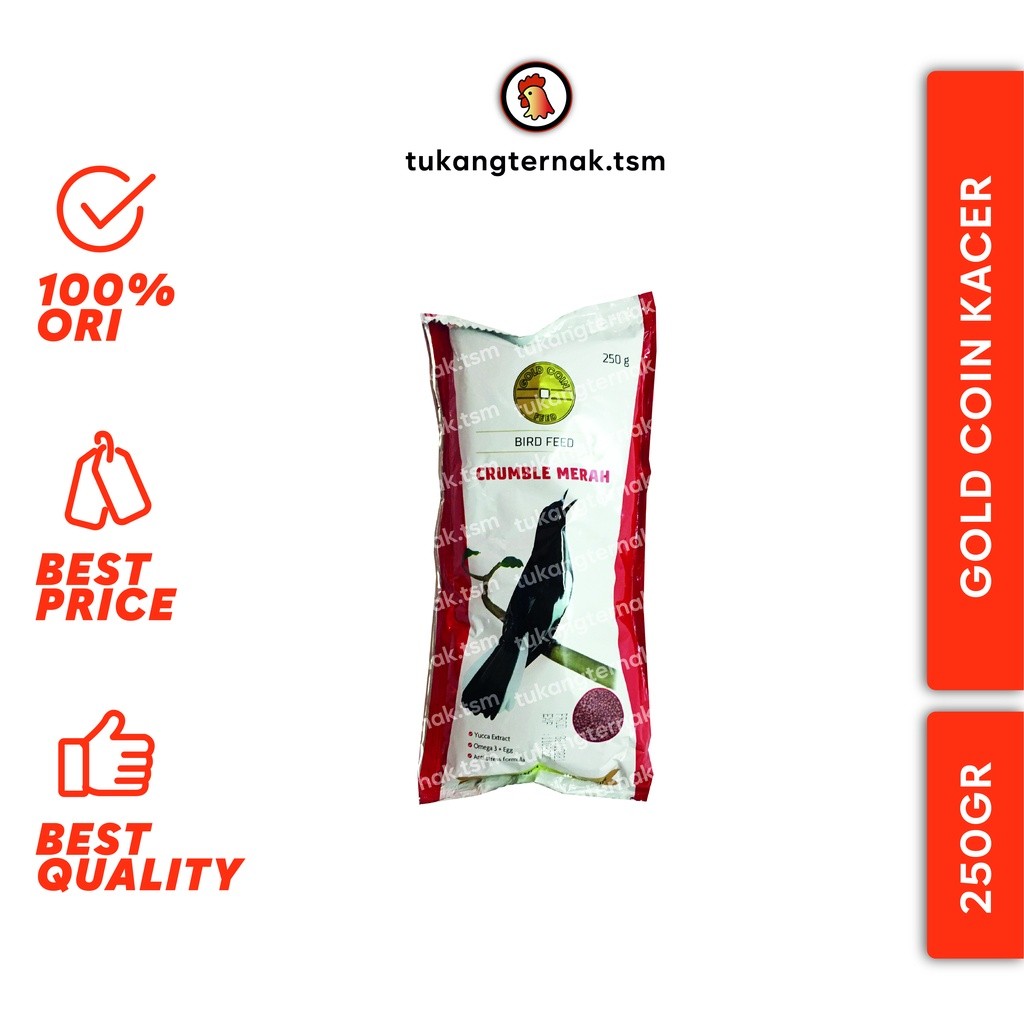 GOLD COIN CRUMBLE 250GR / PAKAN BURUNG KACER