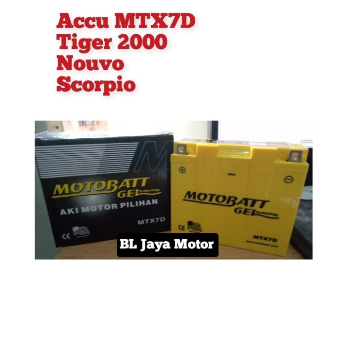 Ready Accu aki Nouvo Tiger 2000 Scorpio MTX7D / Motobatt / aki motobatt