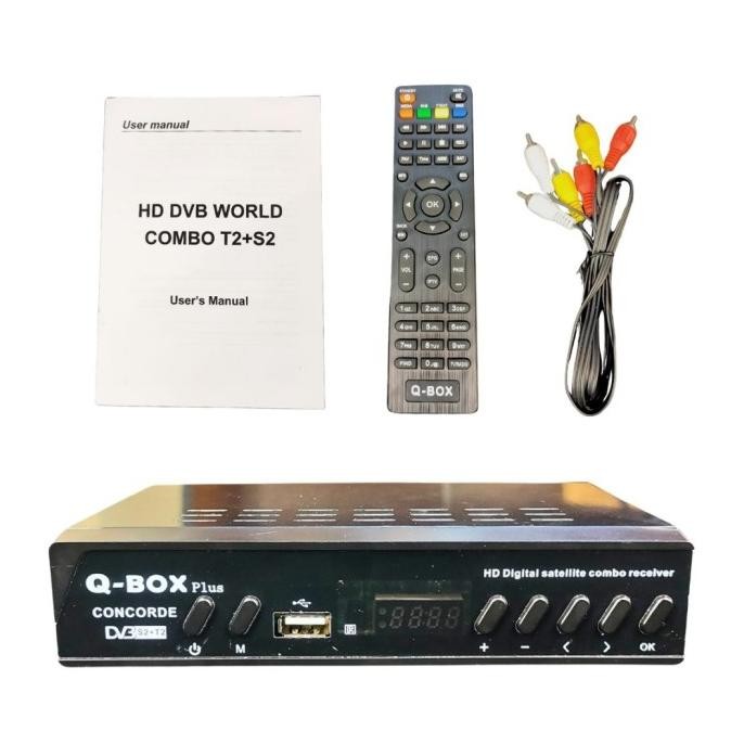 Termurah Digital Set Top Box Dvb T2 S2 Combo Q-Box Untuk Siaran Antena Parabola