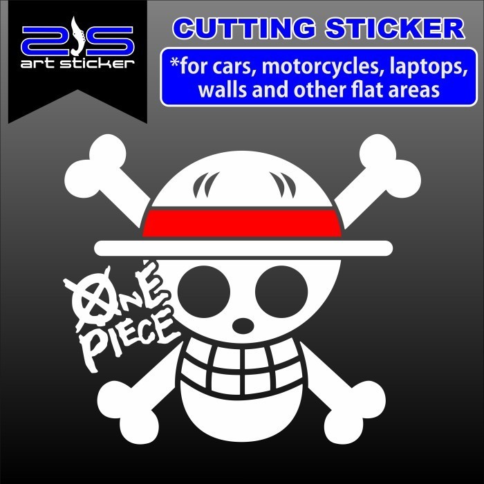 

*Fullbody* Logo One Piece Putih 15x13cm Garskin Case/Stiker Premium Custom COD