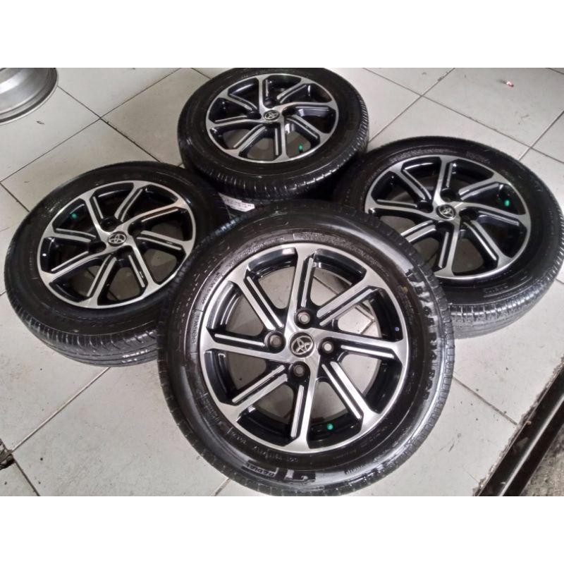 Velg Mobil Bekas Original Copotan Toyota New Calya Ring 14 H4X100 + Ban 175 65 R14 Buat Sigra Vios A