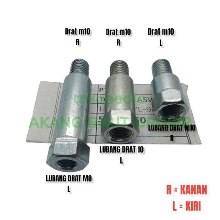 BAUT SAMBUNGAN SEPION SPION DRAT KANAN DRAT KIRI BAUT 12 BAUT 14 M10