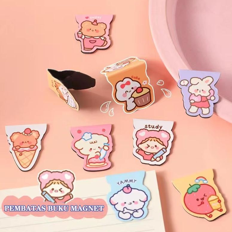 

Pembatas Buku Magnet Motif Kartun Bookmark Lucu Penada Buku