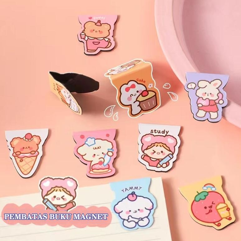 

Pembatas Buku Magnet Motif Kartun Bookmark Lucu Penada Buku