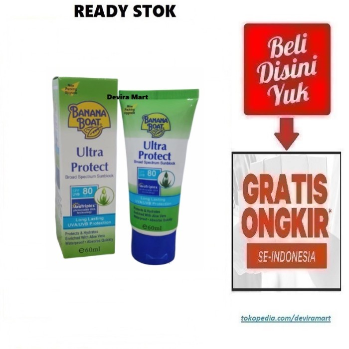 Banana Boat Ultra Protect SPF 80 Sunblock Sunscreen Kulit Sun Block