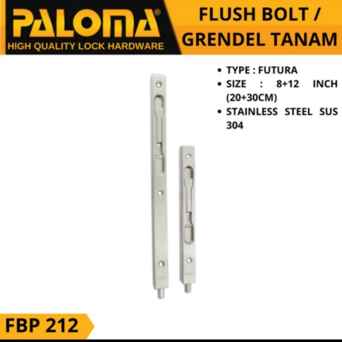 GRENDEL TANAM FLUSH BOLT FBP 2 PALOMA 8"+12"