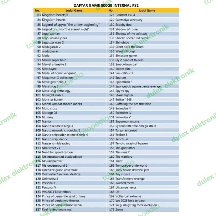 Hardisk / Hdd Internal Ps2 250Gb/500Gb 3.5Inch Sata Full Game