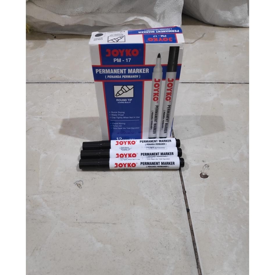

Spidol Joyko (1 Kotak) Permanent Warna Hitam, Permanent Marker