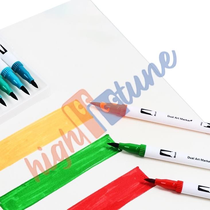 

Hightune 12/36/60/100/120 Spidol Warna Set Brush Double Tip Drawing