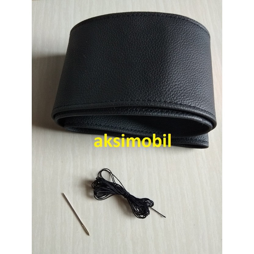Cover Stir / Bungkus Stir Setir /Cover Stir Mobil Sarung Stir hitam jahit hitam MBtech uk 38cm