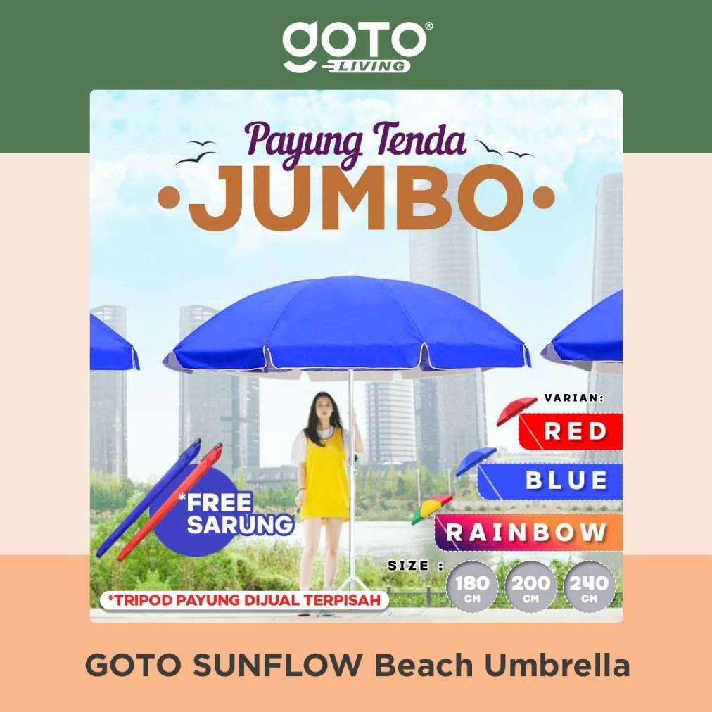 Sunflow Payung Tenda Jualan Pantai Cafe Outdoor Besar Jumbo