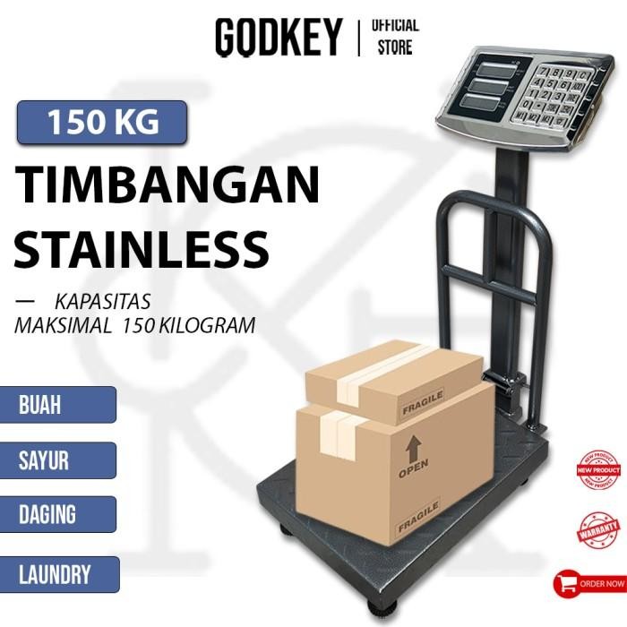 Tcs Stainless 150 Kg Timbangan Duduk Digital Elektronik Pagar Lipat