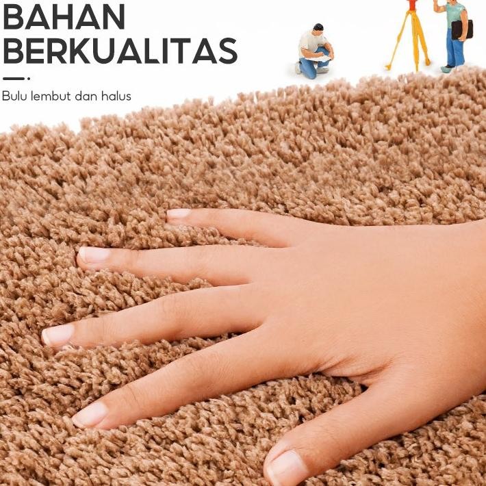 Ohsome - Dajiang Room Mat Veet Yellow / Gray / Brown Keset Kaki Lembut Ukuran 40*60