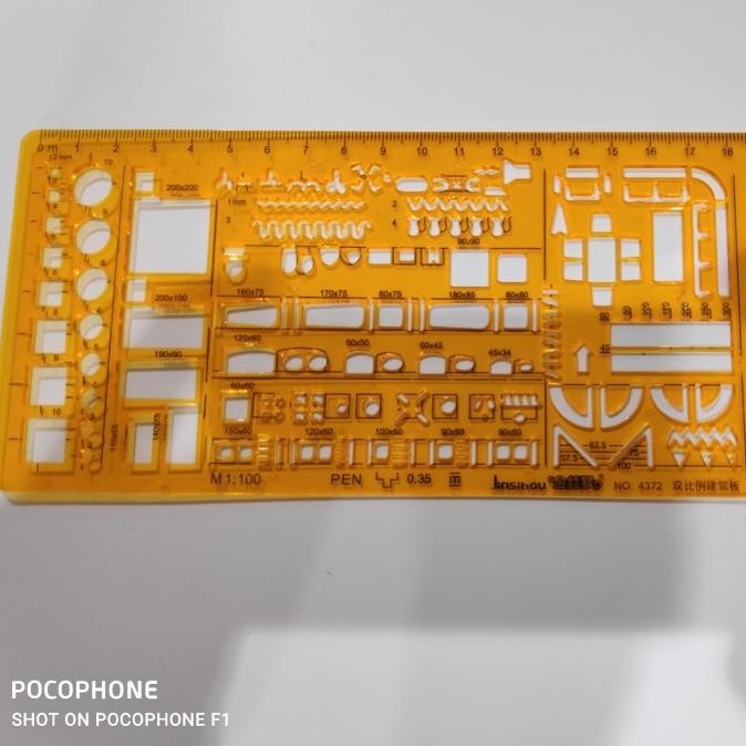 

JSH penggaris/mal arsitek template (4372) 1:100 & 1:200 TPA