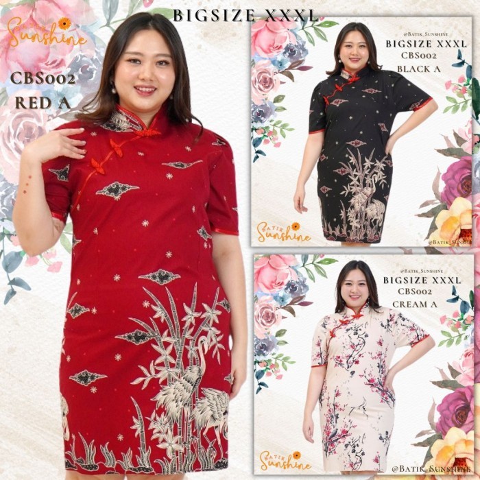 Lellay - Cheongsam Sangjit Dress Batik Wanita Size Xxxl/Jumbo/Big Size Cbs002(5