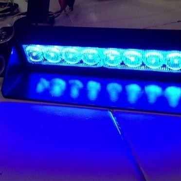 Lampu Strobo Dashboard Led Flash Mobil 8 Titik BIRU-BIRU 2012