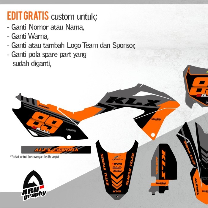 Decal Klx Bf Se Full Body Orange Grey A17