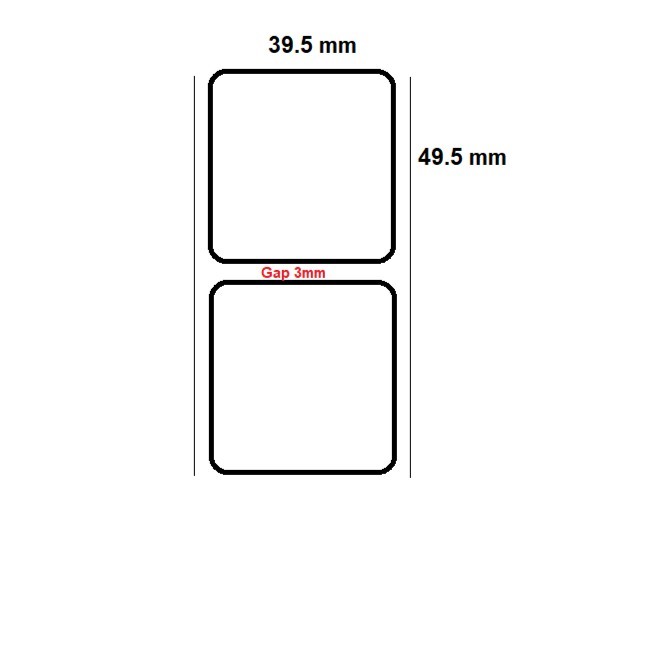 

Label sticker barcode Silver Pet 39.5 x 49.5mm 1 Line 500pcs Gap 3mm, Core 1