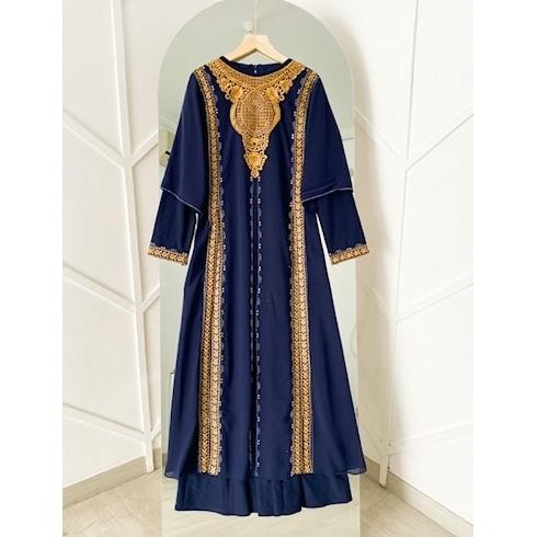 Baju Muslim Abaya Arab Turkey Hitam Gamis Dress Jersey Size M L XL XXL