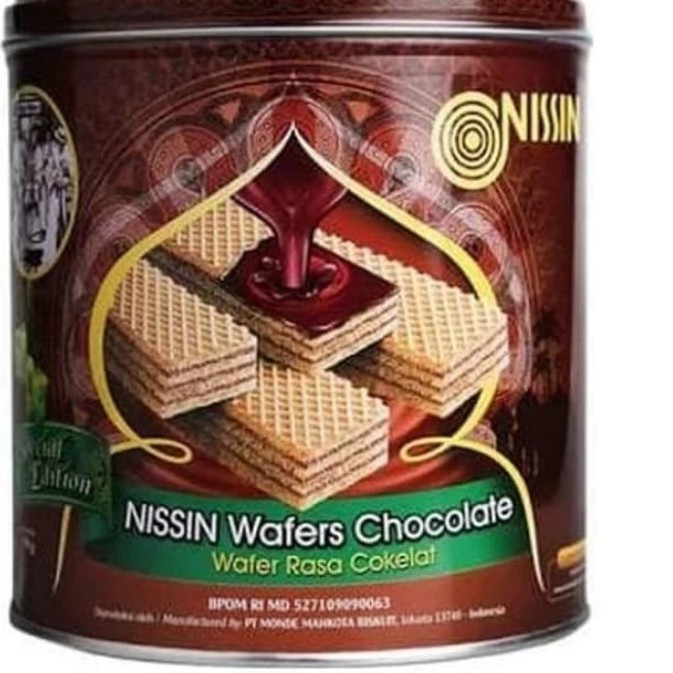 nissin wafer chocolate kaleng 300 gram 1 karton isi 6