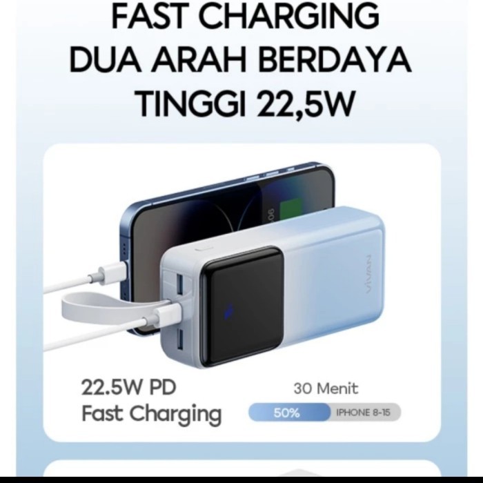 vivan vpb-D30 powerbank 30000mah fast charging 22.5w original vivan