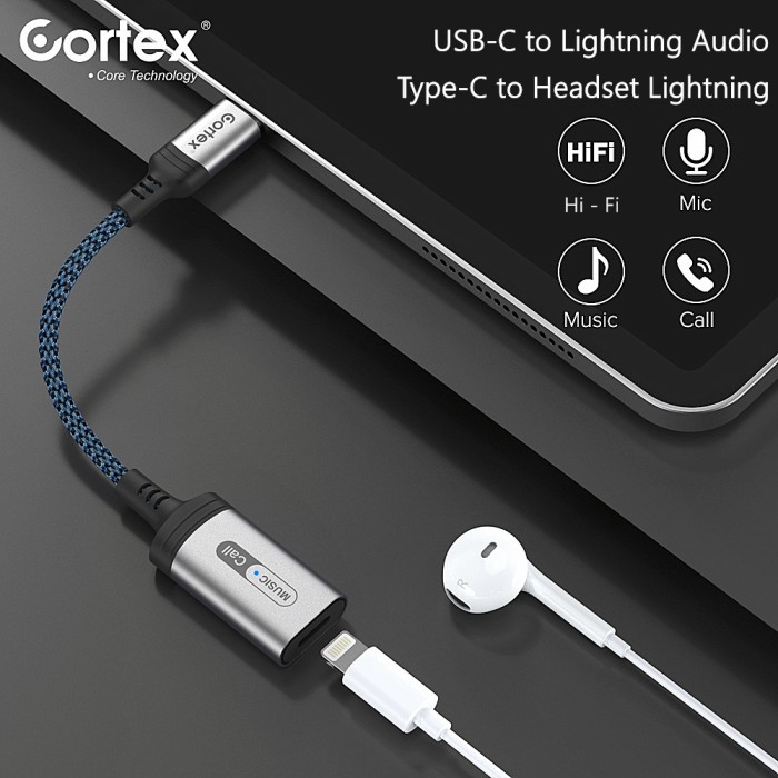 Ready Cortex Mh306 Tipe C To Lightning Splitter Type C Adapter Converter
