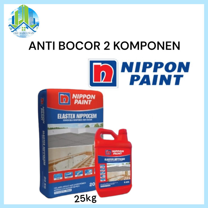 Waterproofing anti bocor Elastex 2 komponen cat pelapis anti bocor waterproof Nippon paint 25kg 1set