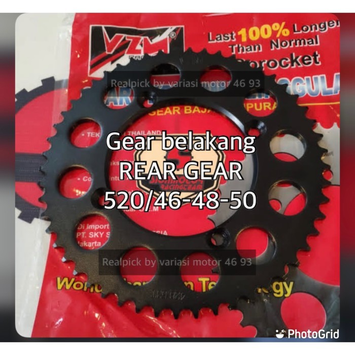 Gear Belakang Klx 150 520/46-48-50 Gear 520 Klx 150 Original Vzm 520
