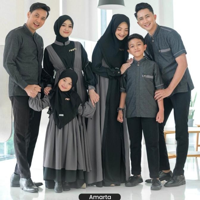 Sarimbit Keluarga Arabella By Niara Family Set Couple Warna Hitam 2112