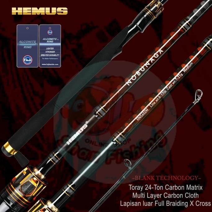 Joran Spinning Hemus Nobunaga 602/180cm ( Fuji Alconite Ring Guide)