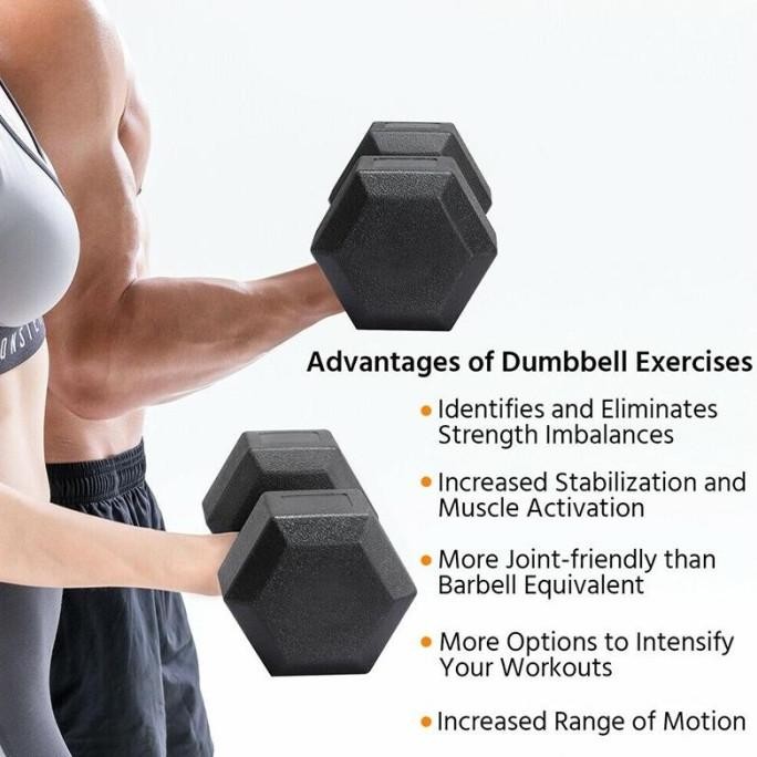 2.5KG DUMBBELL SET PERALATAN FITNESS HEXAGONAL DUMBELL