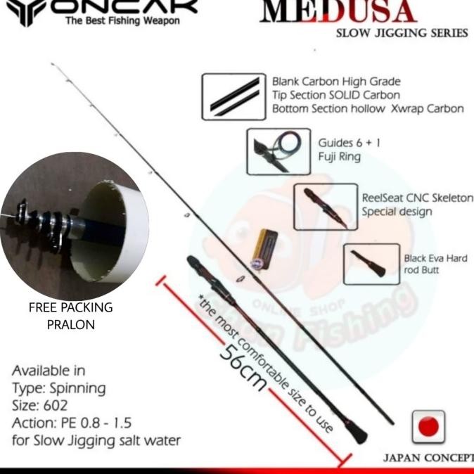 Joran Slow Jig Oncak Medusa 602 PE 0.8-1.5 ( packing pipa PVC )