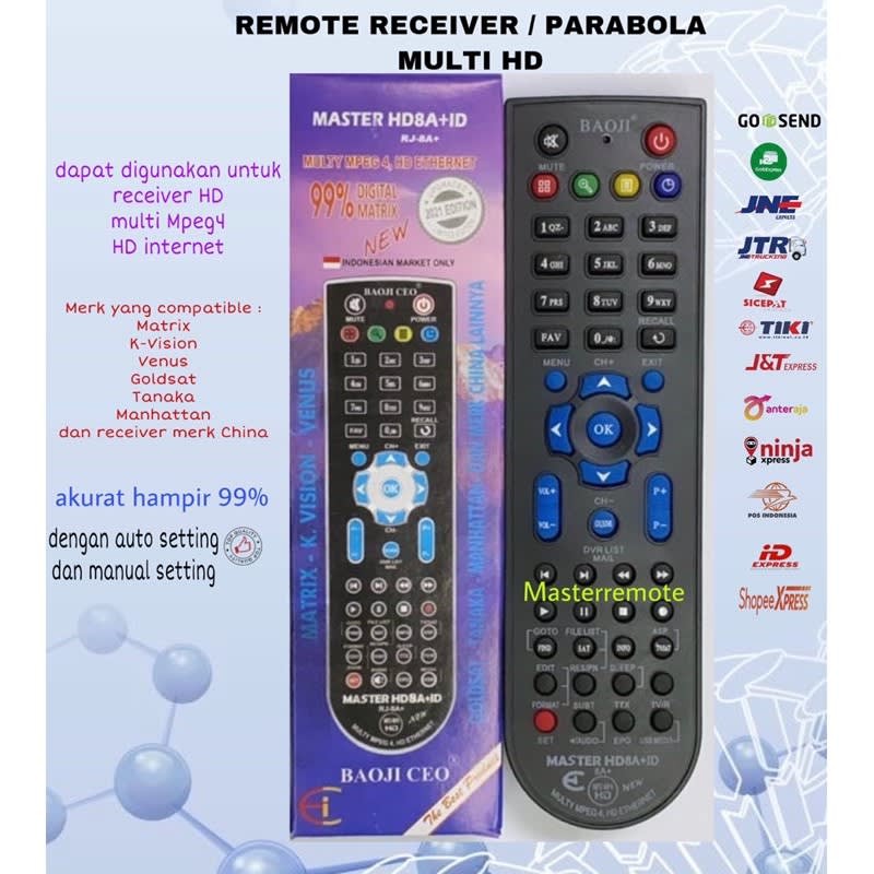 REMOT REMOTE RECEIVER PARABOLA MULTI HD MPEG4 INTERNET BAOJI 8A+ID