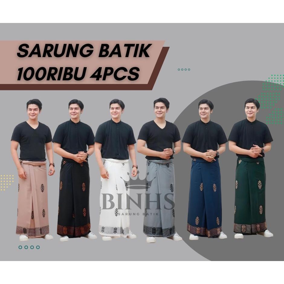100 Ribu Dapat 4 PCS Sarung Batik Motif Sarwon Sarung Batik Gus Igdam Seris Terbaru Sarung Dewasa