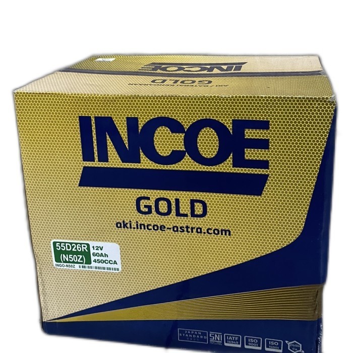 Aki Basah Mobil Gs Incoe Gold 55D26R N50Z 12V 60 Ampere