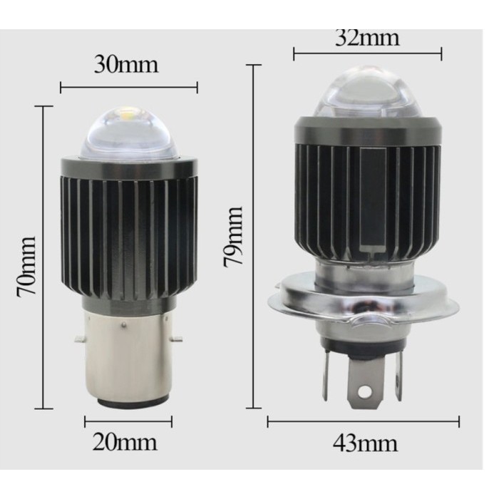 LAMPU LED LASER D2 HIGH LOW LED H4 H6 BA20D P15D 12-24V LASER D2 LED UTAMA