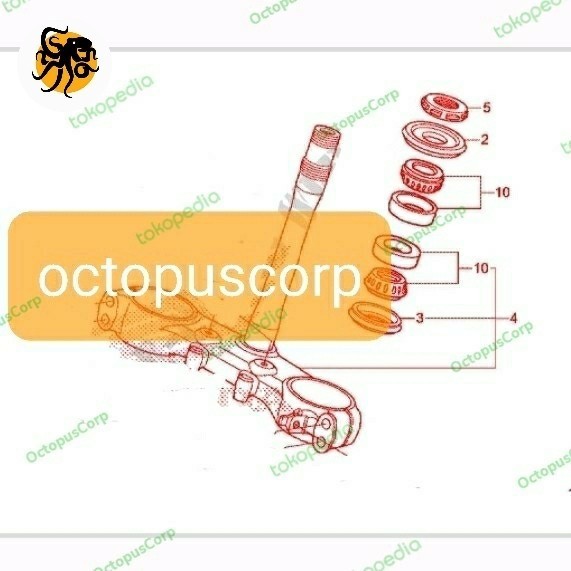 Bearing Komstir Honda Crf 250 Rally Crf250 Steering Stem
