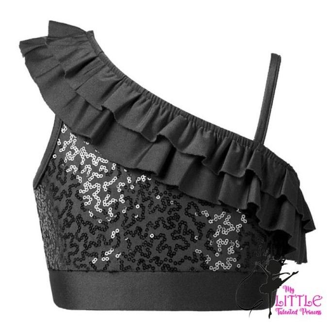 One Shoulder Top Atasan Pesta Anak Ballet, Modern Dance, import cantik