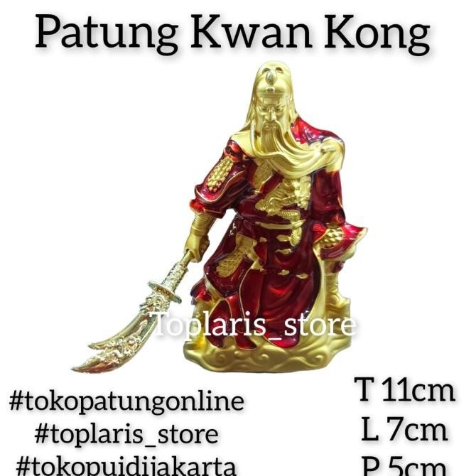 

Ready Patung Kwan Kong Kuningan 5in 21A Merah