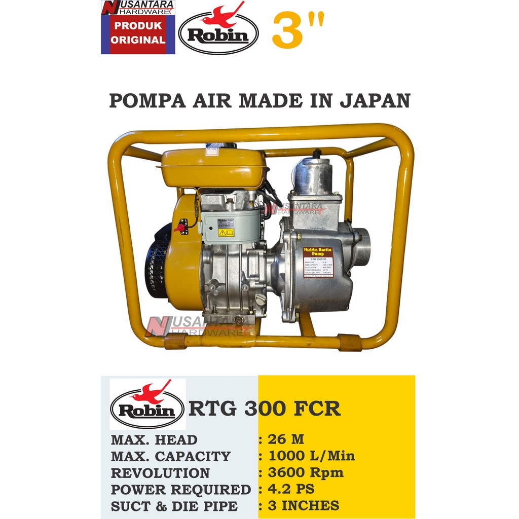 mesin pompa irigasi robin rtg 300 fcr made in japan, mesin sedot air robin, pompa kolam, pompa tamba