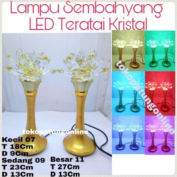 

Ready Lampu LED Sembahyang Teratai Kristal Premium Kecil