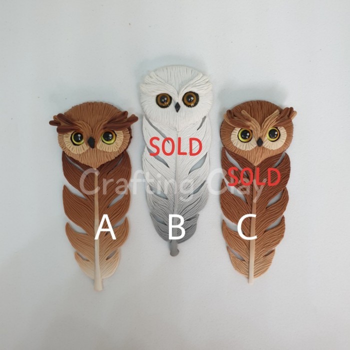 

Andra - Bookmark Pembatas Buku Handmade Polymer Clay - Burung Hantu