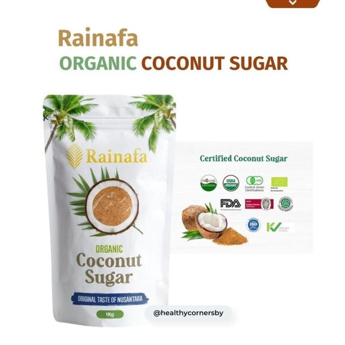 

Ready Organic Coconut Sugar 1Kg Gula Kelapa Organik ( Gula Semut ) - Rainafa