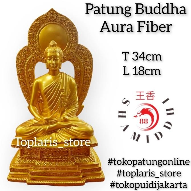 

Ready Patung Buddha Terawada/ Theravada Aura Fiber Emas